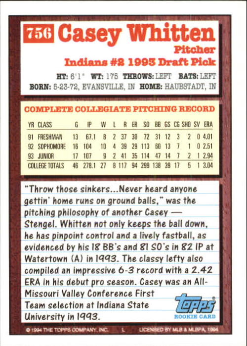 1994 Topps Gold Baseball Singles - You Choose - Picture 336 of 346