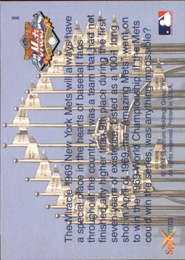 B2588- 1994 Mets '69 Tribute Baseball Cards 1-69+ -You Pick- 15+ FREE US SHIP - Picture 3 of 141