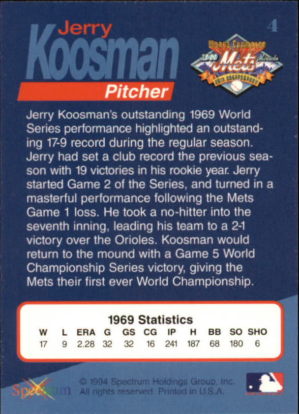 B2588- 1994 Mets '69 Tribute Baseball Cards 1-69+ -You Pick- 15+ FREE US SHIP - Picture 9 of 141