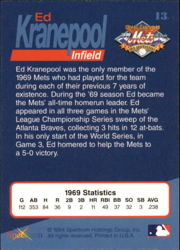 B2588- 1994 Mets '69 Tribute Baseball Cards 1-69+ -You Pick- 15+ FREE US SHIP - Picture 27 of 141