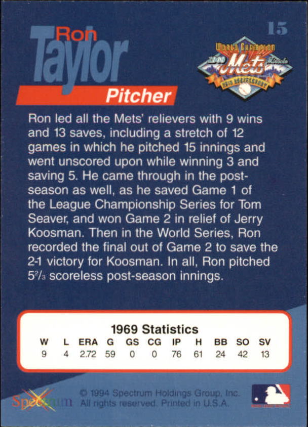 B2588- 1994 Mets '69 Tribute Baseball Cards 1-69+ -You Pick- 15+ FREE US SHIP - Picture 31 of 141