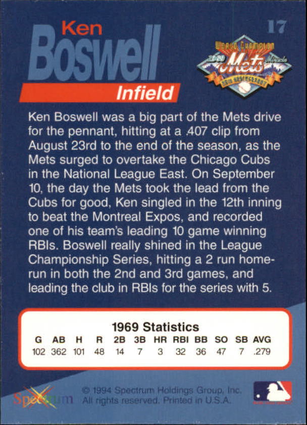 B2588- 1994 Mets '69 Tribute Baseball Cards 1-69+ -You Pick- 15+ FREE US SHIP - Picture 35 of 141