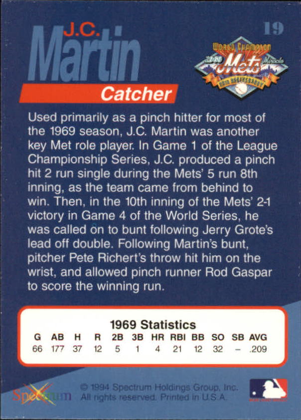 B2588- 1994 Mets '69 Tribute Baseball Cards 1-69+ -You Pick- 15+ FREE US SHIP - Picture 39 of 141