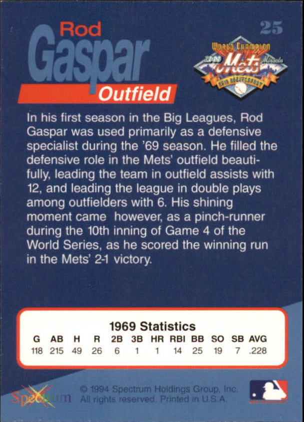 B2588- 1994 Mets '69 Tribute Baseball Cards 1-69+ -You Pick- 15+ FREE US SHIP - Picture 51 of 141