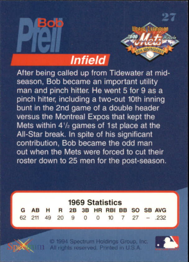 B2588- 1994 Mets '69 Tribute Baseball Cards 1-69+ -You Pick- 15+ FREE US SHIP - Picture 55 of 141