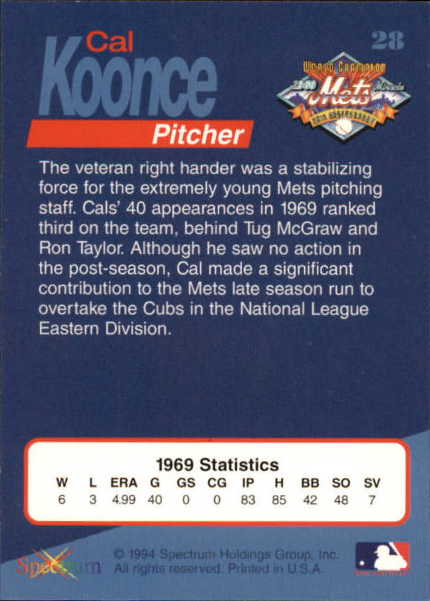 B2588- 1994 Mets '69 Tribute Baseball Cards 1-69+ -You Pick- 15+ FREE US SHIP - Picture 57 of 141