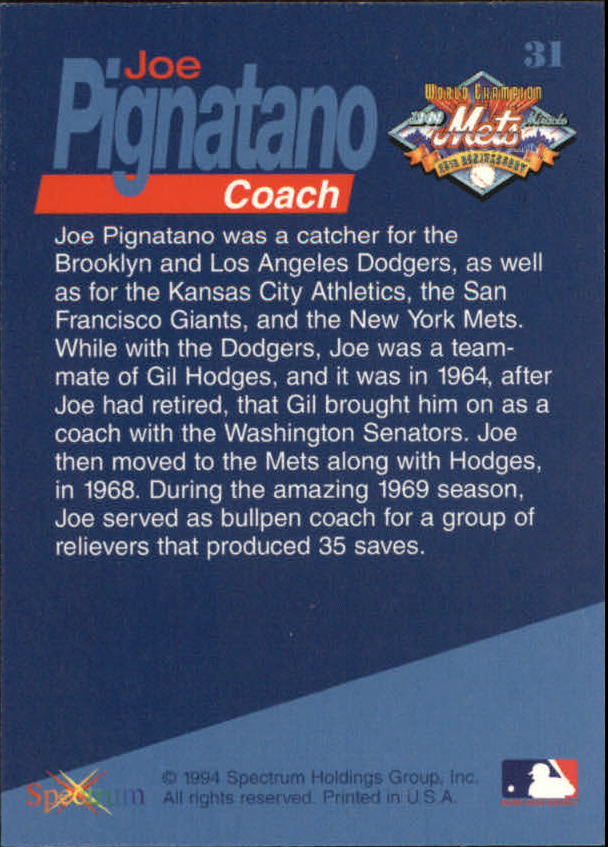 B2588- 1994 Mets '69 Tribute Baseball Cards 1-69+ -You Pick- 15+ FREE US SHIP - Picture 63 of 141