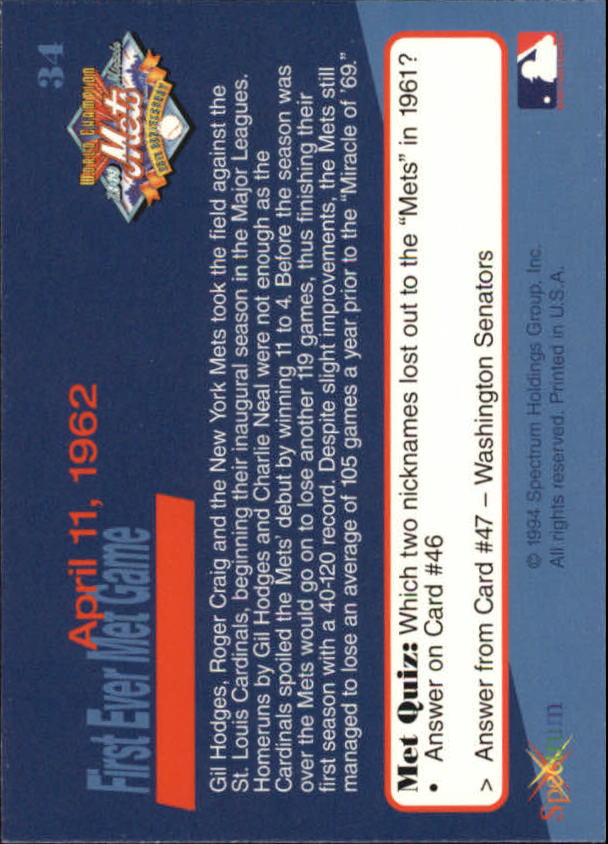 B2588- 1994 Mets '69 Tribute Baseball Cards 1-69+ -You Pick- 15+ FREE US SHIP - Picture 69 of 141