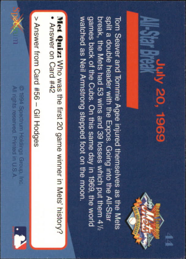 B2588- 1994 Mets '69 Tribute Baseball Cards 1-69+ -You Pick- 15+ FREE US SHIP - Picture 89 of 141
