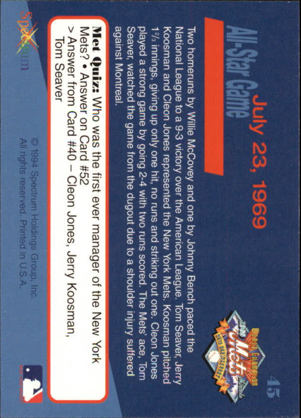 B2588- 1994 Mets '69 Tribute Baseball Cards 1-69+ -You Pick- 15+ FREE US SHIP - Picture 91 of 141