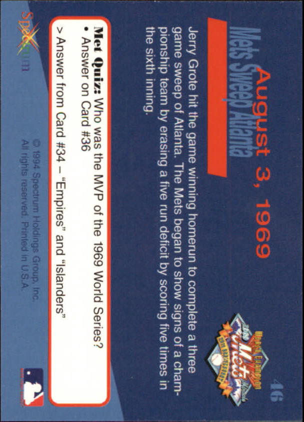 B2588- 1994 Mets '69 Tribute Baseball Cards 1-69+ -You Pick- 15+ FREE US SHIP - Picture 93 of 141