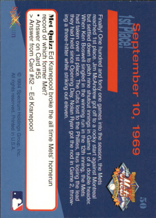 B2588- 1994 Mets '69 Tribute Baseball Cards 1-69+ -You Pick- 15+ FREE US SHIP - Picture 101 of 141