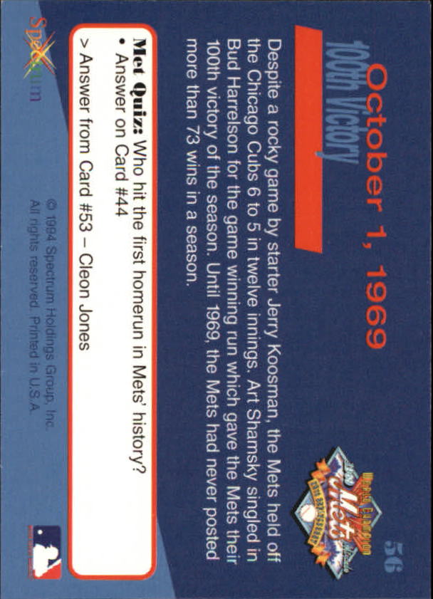 B2588- 1994 Mets '69 Tribute Baseball Cards 1-69+ -You Pick- 15+ FREE US SHIP - Picture 113 of 141