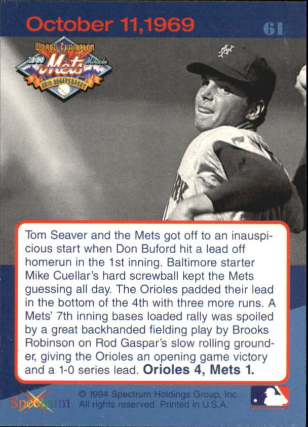 B2588- 1994 Mets '69 Tribute Baseball Cards 1-69+ -You Pick- 15+ FREE US SHIP - Picture 123 of 141