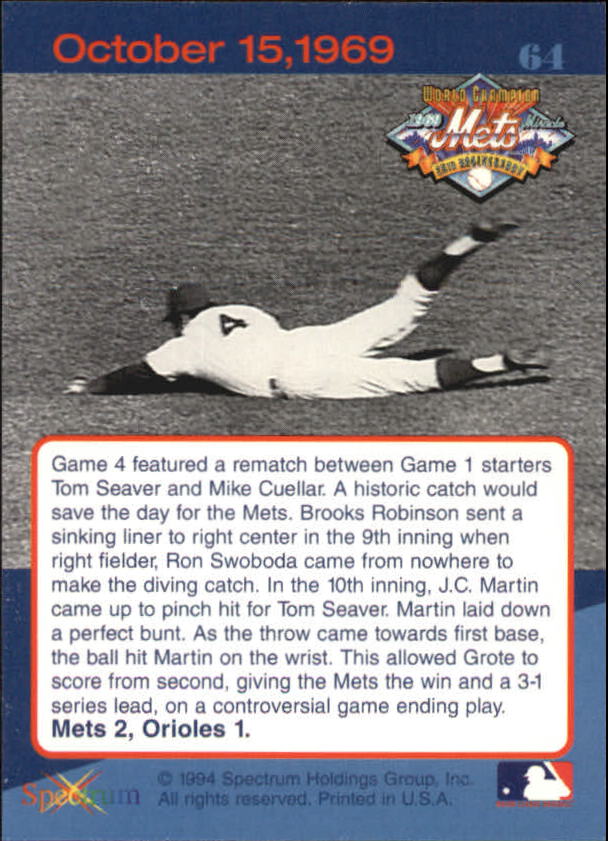 B2588- 1994 Mets '69 Tribute Baseball Cards 1-69+ -You Pick- 15+ FREE US SHIP - Picture 129 of 141