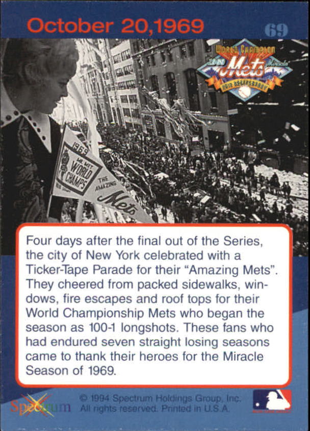 B2588- 1994 Mets '69 Tribute Baseball Cards 1-69+ -You Pick- 15+ FREE US SHIP - Picture 139 of 141