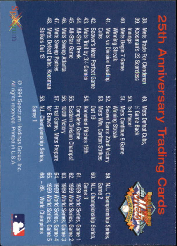 B2588- 1994 Mets '69 Tribute Baseball Cards 1-69+ -You Pick- 15+ FREE US SHIP - Picture 141 of 141