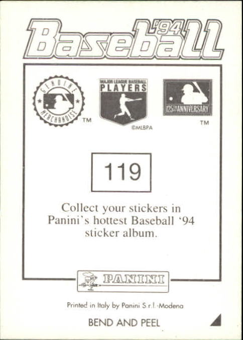 1994 Panini Stickers #119 Randy Johnson back image