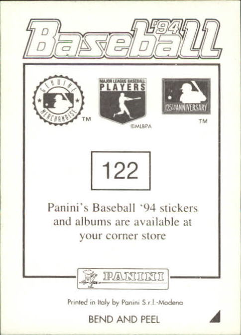 1994 Panini Stickers #122 Tino Martinez back image