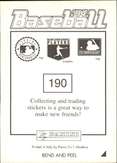 1994 Panini Stickers #190 Craig Biggio back image