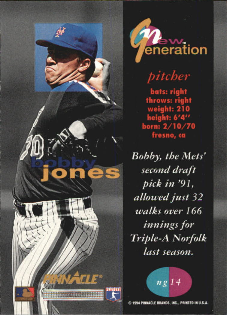1994 Pinnacle New Generation #NG14 Bobby Jones back image