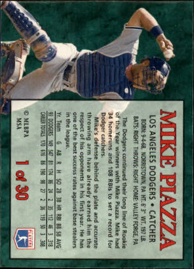 1994 Post #1 Mike Piazza back image