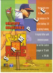1994 Score Rookie/Traded Samples #SU2 Manny Ramirez back image