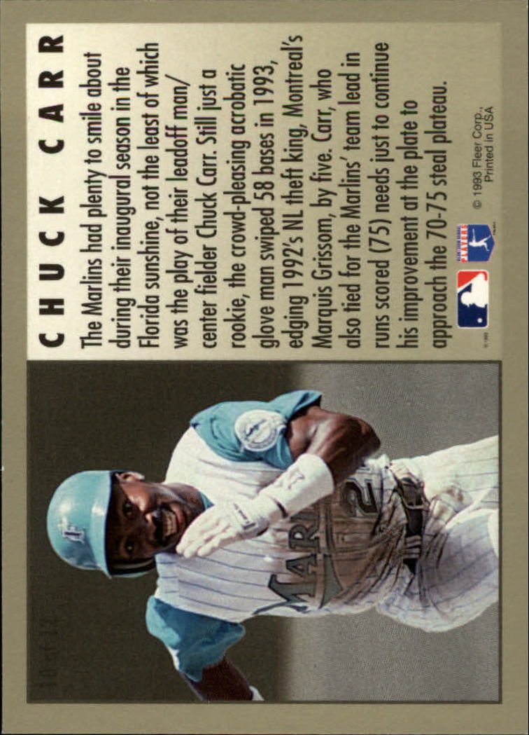 1994 Fleer League Leaders #10 Chuck Carr back image