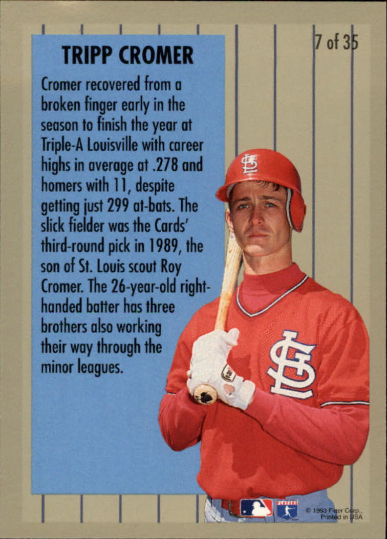 1994 Fleer Major League Prospects #7 Tripp Cromer back image