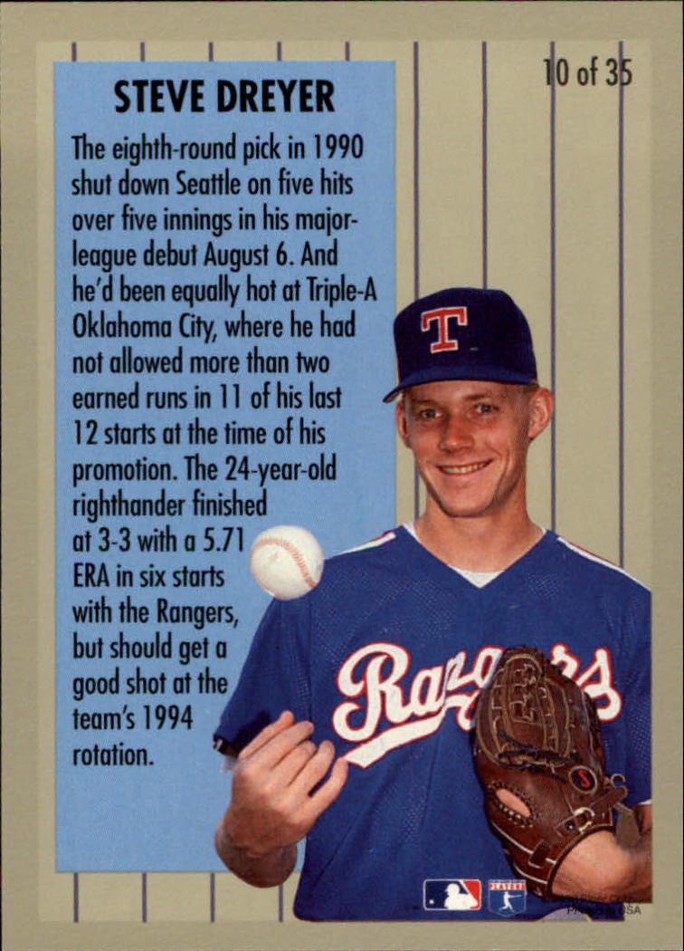 1994 Fleer Major League Prospects #10 Steve Dreyer back image