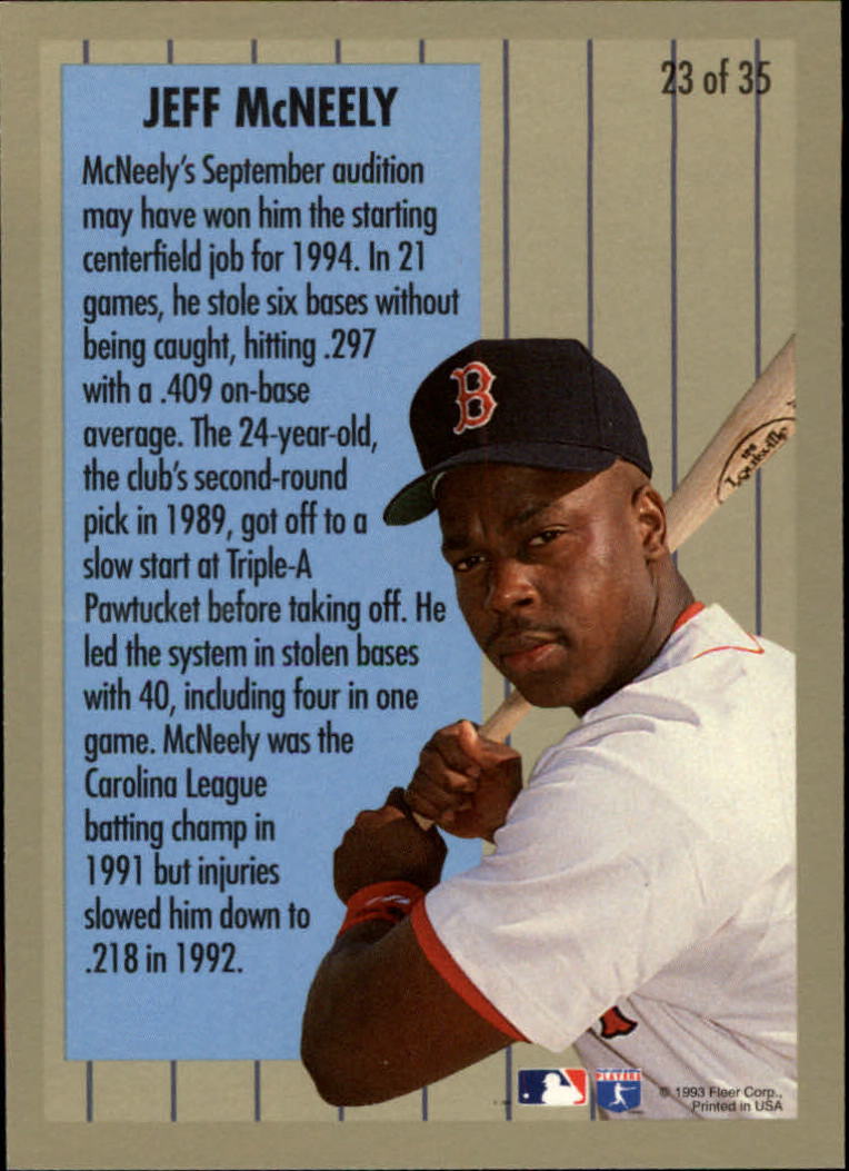 1994 Fleer Major League Prospects #23 Jeff McNeely back image