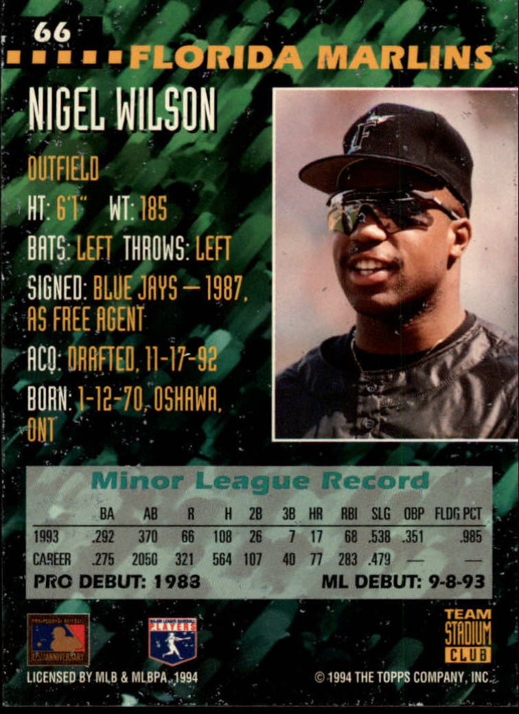 1994 Stadium Club Team 66 Nigel Wilson NMMT