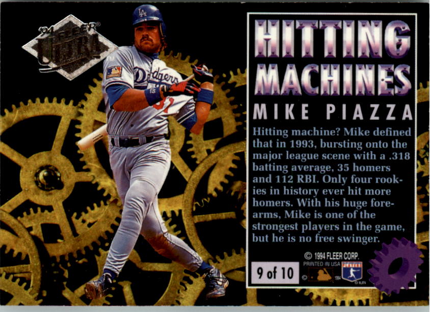 1994 Ultra Hitting Machines #9 Mike Piazza back image