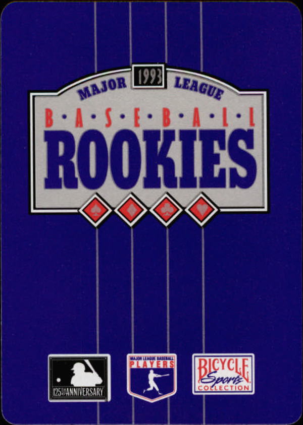 1994 U.S. Playing Cards Rookies #11S Pedro Martinez back image