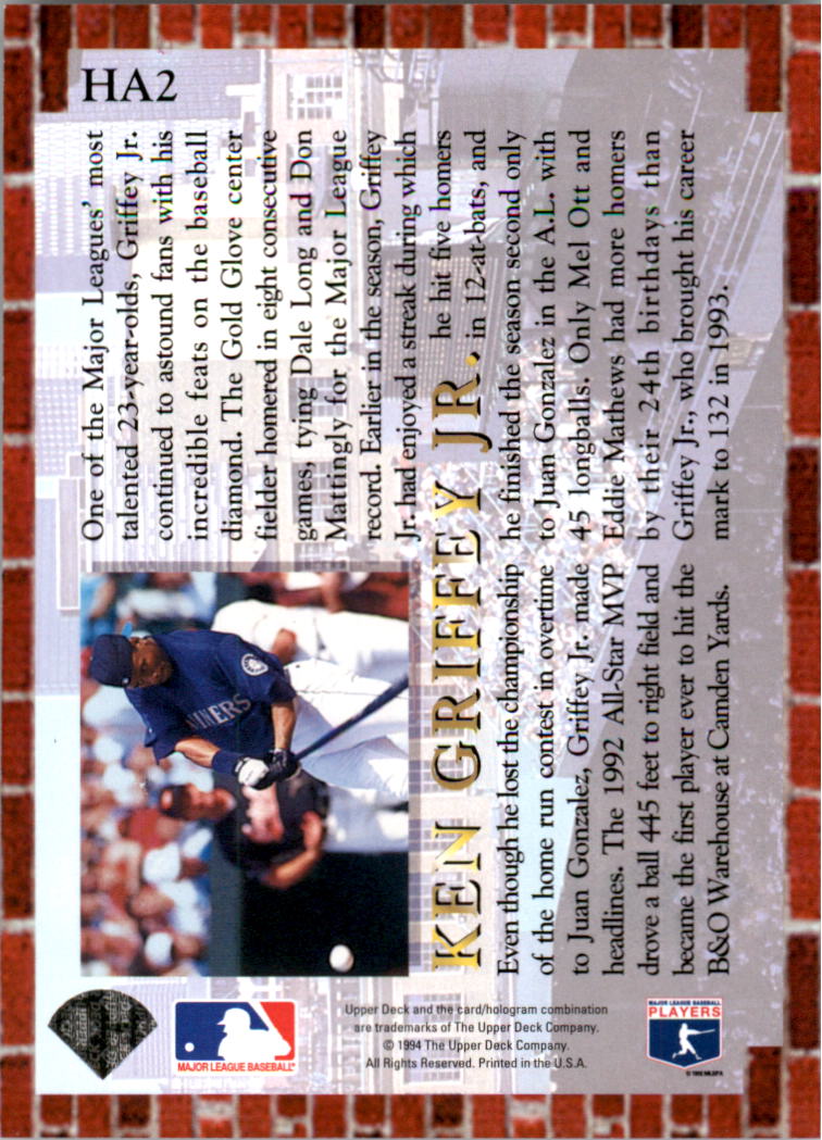 1994 Collector's Choice Home Run All-Stars #HA2 Ken Griffey Jr. back image