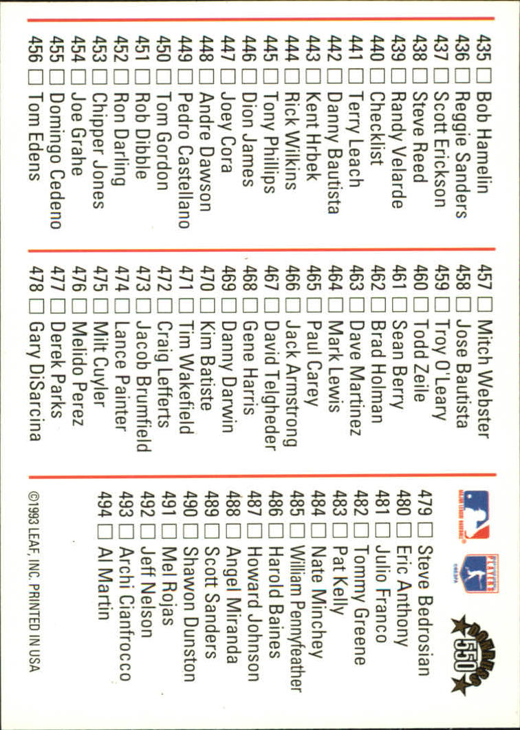 A8098- 1994 Donruss Baseball #S 401-600 + Rookies -du Pick- 15 + Gratis US - Bild 299 von 399