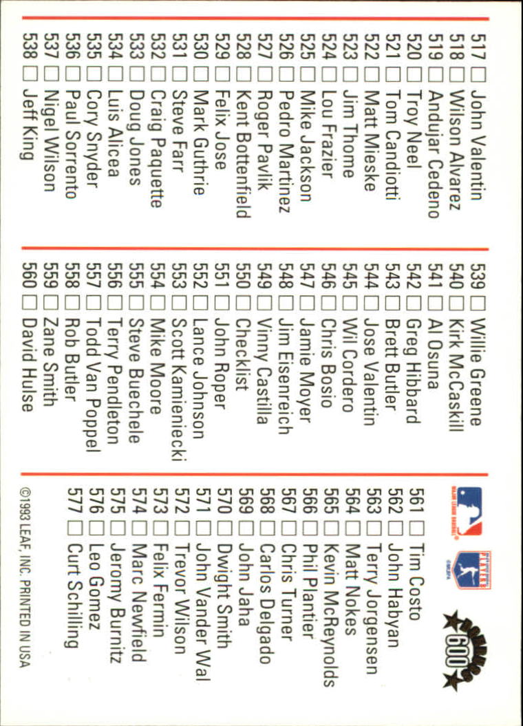 1994 Donruss #600 Roger Clemens CL back image