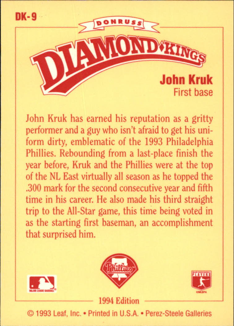 Buy John Kruk Cards Online  John Kruk Baseball Price Guide - Beckett
