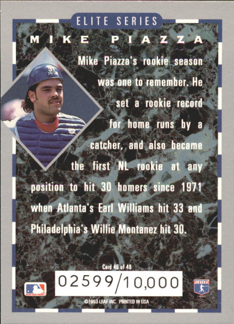 1994 Donruss Elite #46 Mike Piazza back image