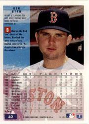 1994 Fleer #42 Ken Ryan back image