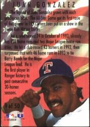 1994 Fleer All-Stars #9 Juan Gonzalez back image