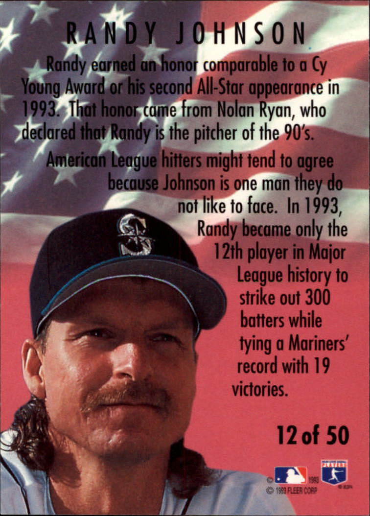 1994 Fleer All-Stars #12 Randy Johnson back image