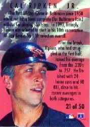 1994 Fleer All-Stars #21 Cal Ripken back image