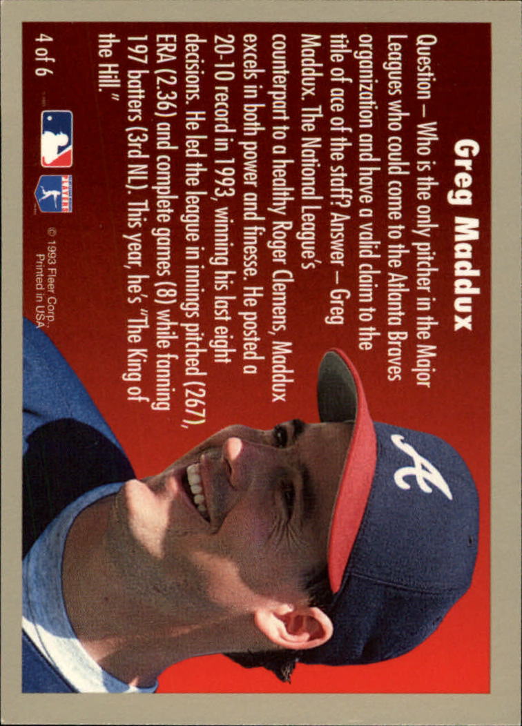 1994 Fleer Baseball "Award Winners" Insert Cards - Picture 9 of 11