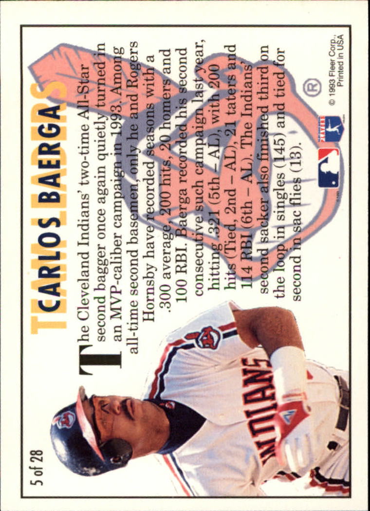 1994 Fleer Baseball "Team Leaders" Insert Cards - Picture 11 of 48