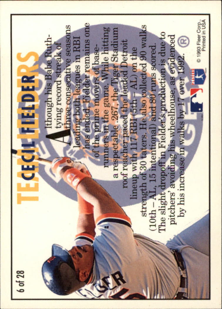 1994 Fleer Baseball "Team Leaders" Insert Cards - Picture 13 of 48