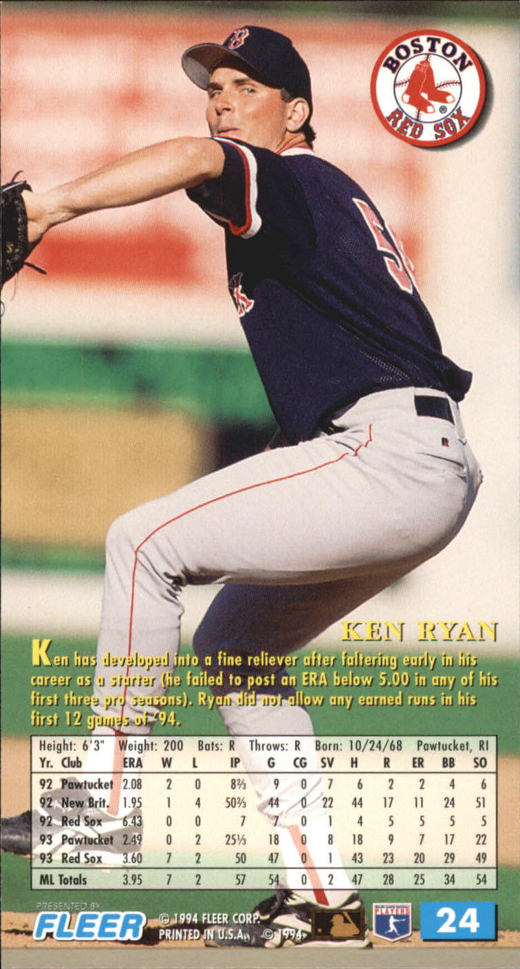 1994 Fleer Extra Bases #24 Ken Ryan back image