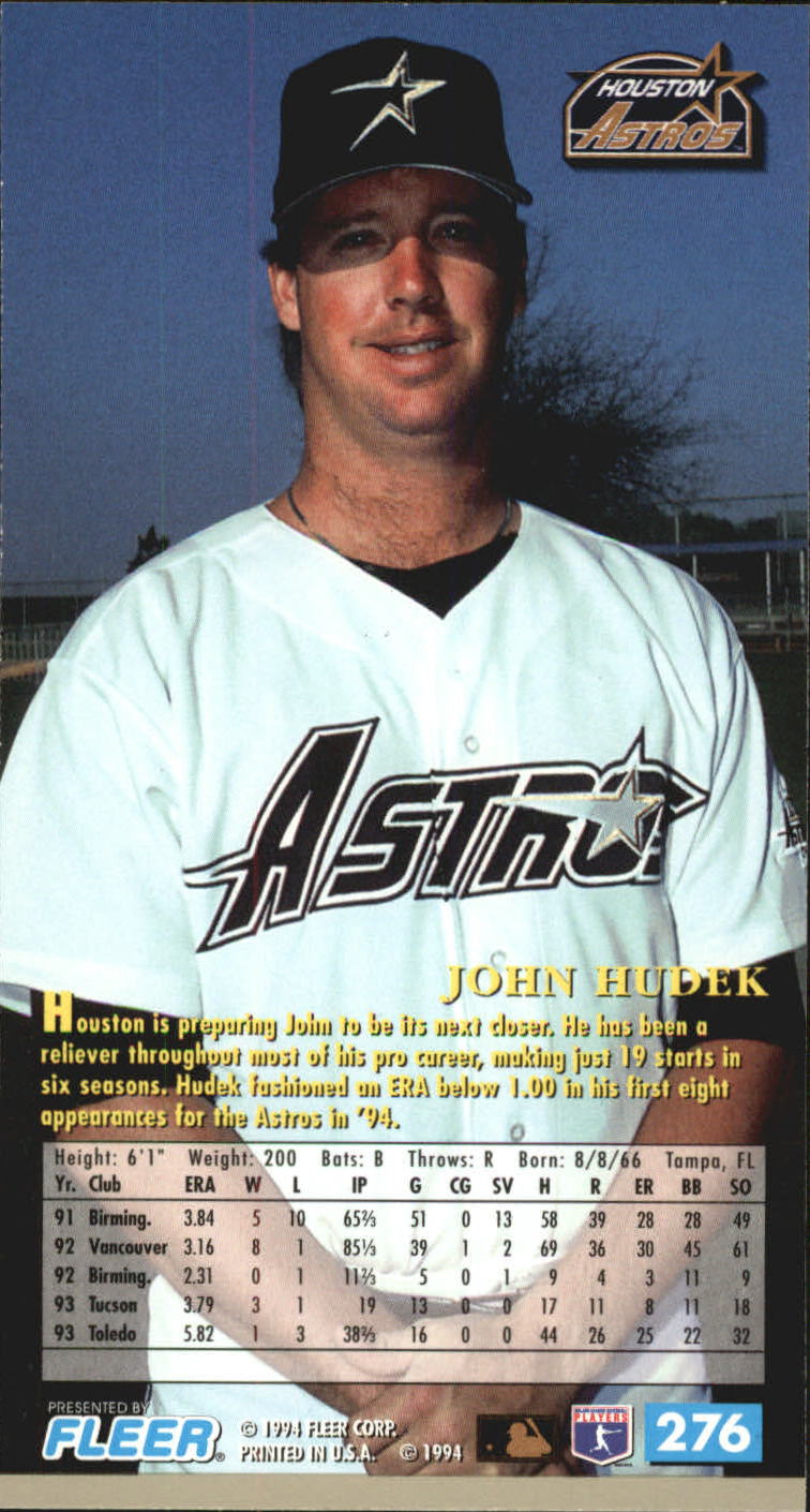 1994 Fleer Extra Bases #276 John Hudek RC back image