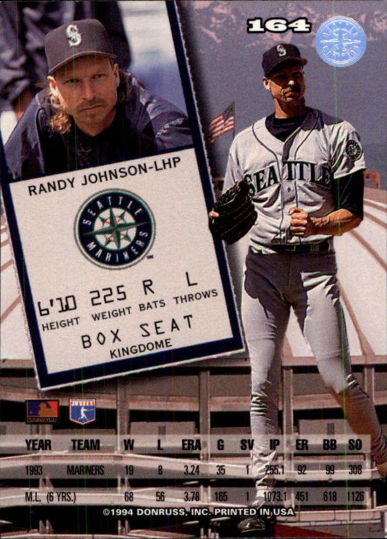1994 Leaf #164 Randy Johnson back image