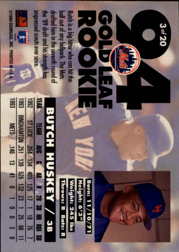 1994 Leaf Baseball "Gold Rookies" Insert Cards - Picture 7 of 35